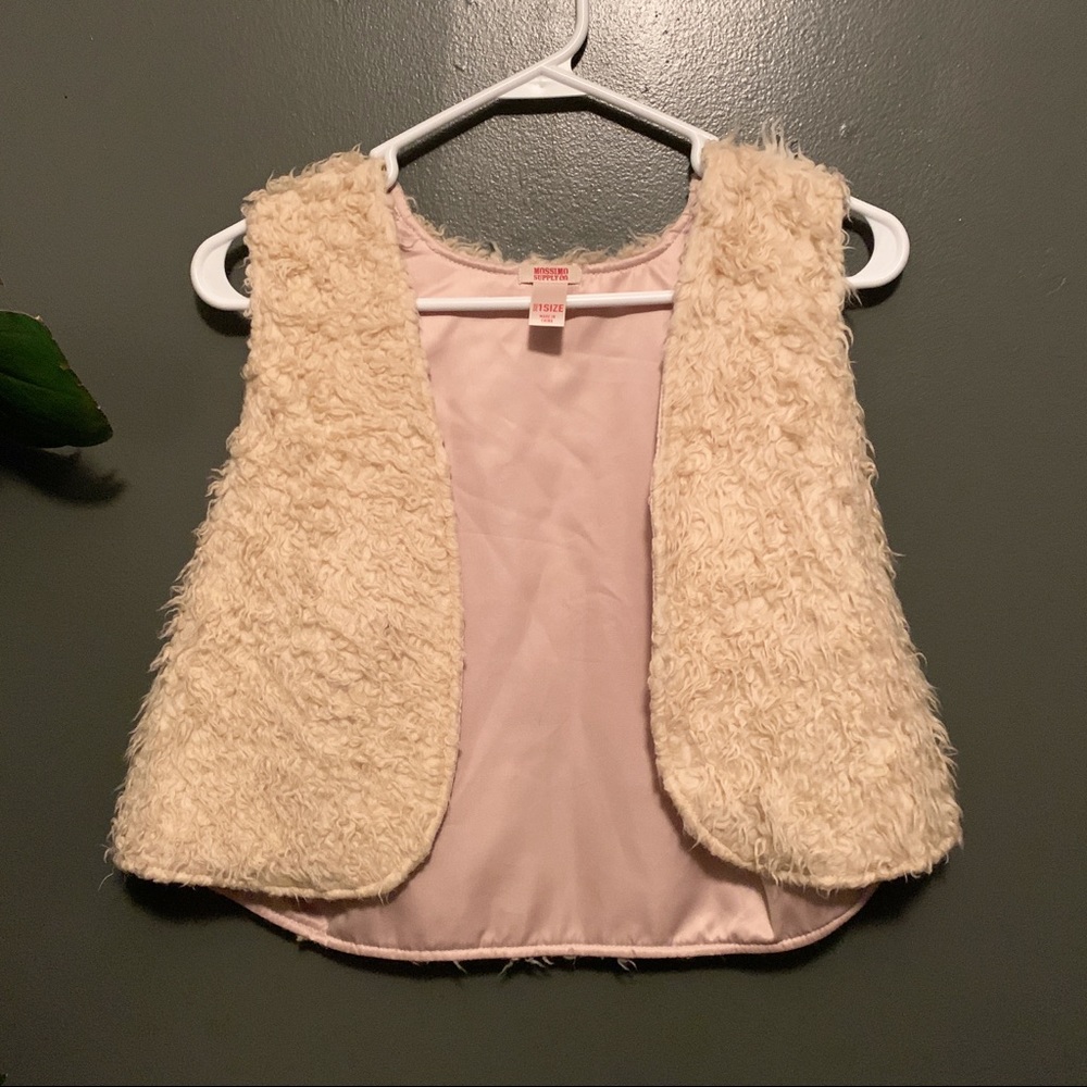 Faux fur cream colored vest